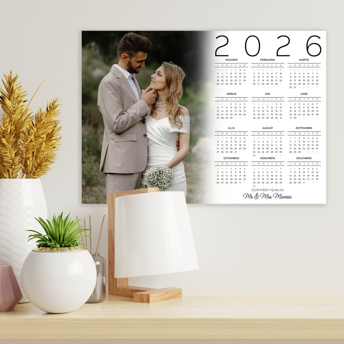 Poster calendar personalizat cu o poză și mesaj - Our first year