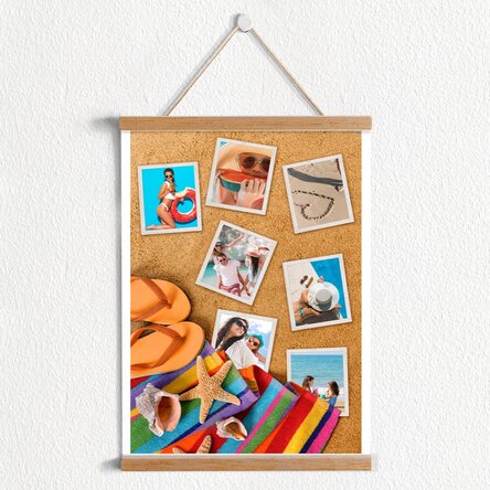 Poster cu agățătoare personalizat cu 7 poze de vacanță