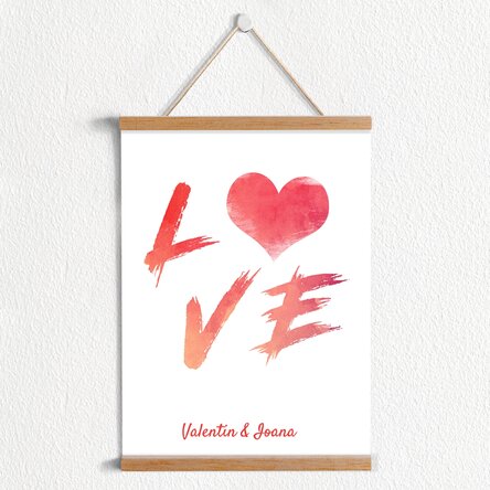 Poster cu agățătoare personalizat de dragoste cu nume