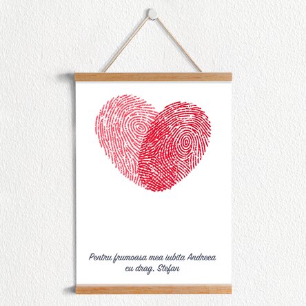 Poster cu agățătoare personalizat inimă