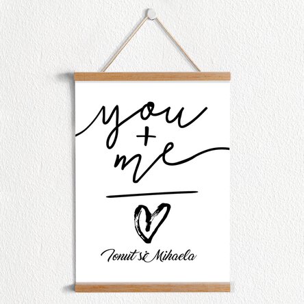 Poster cu agățătoare personalizat - you + me
