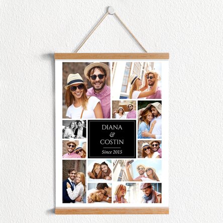 Poster cu agățătoare personalizat cu 12 poze