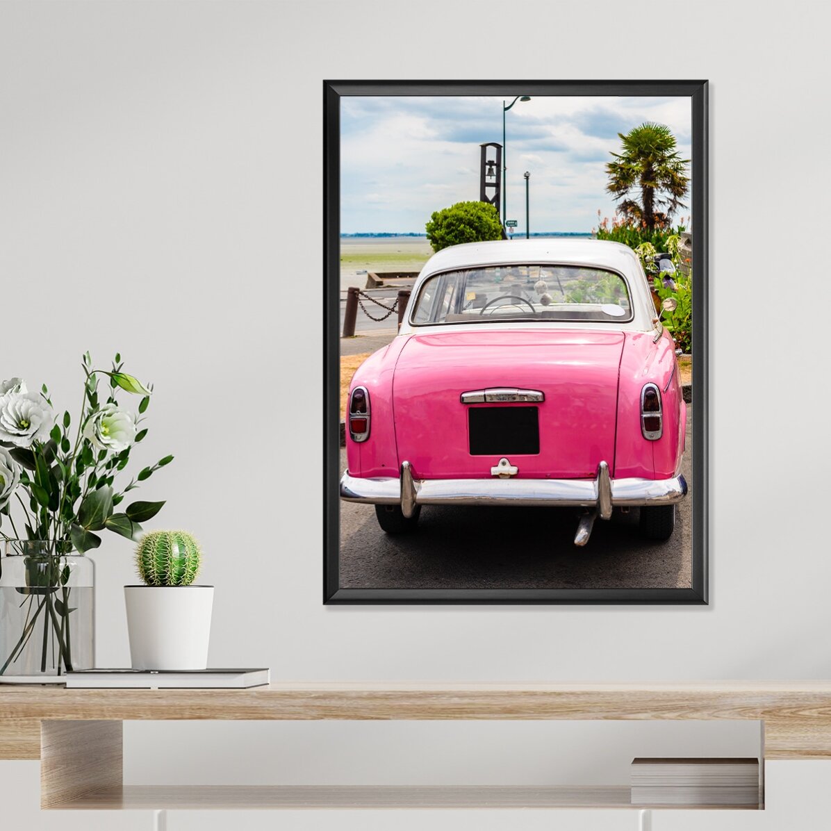 Poster Mașină roz vintage