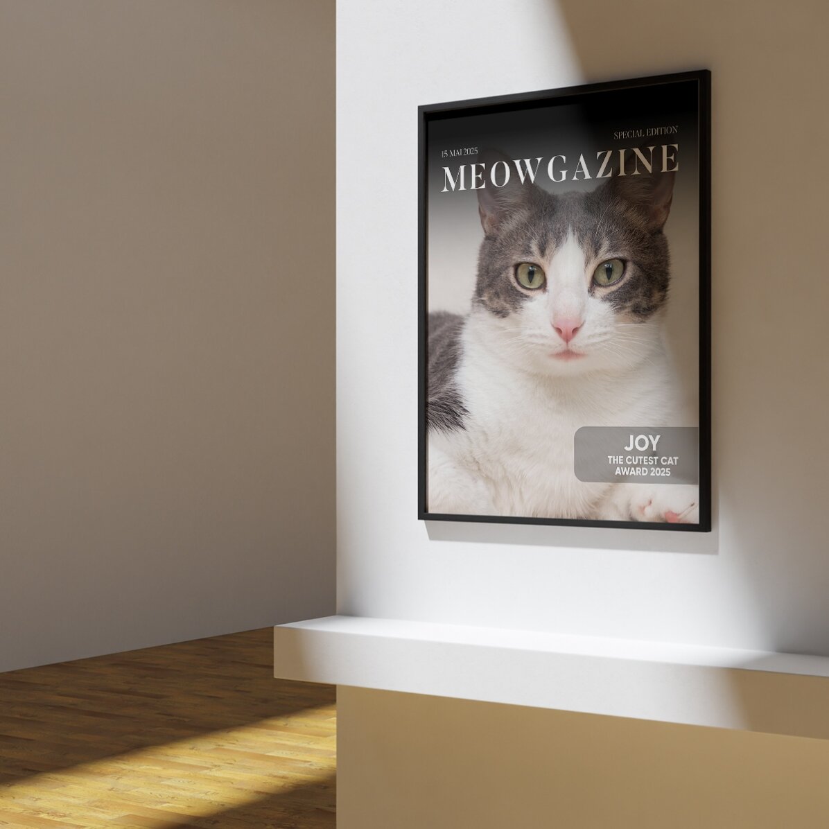 Poster personalizat cu poză și text - Meowgazine