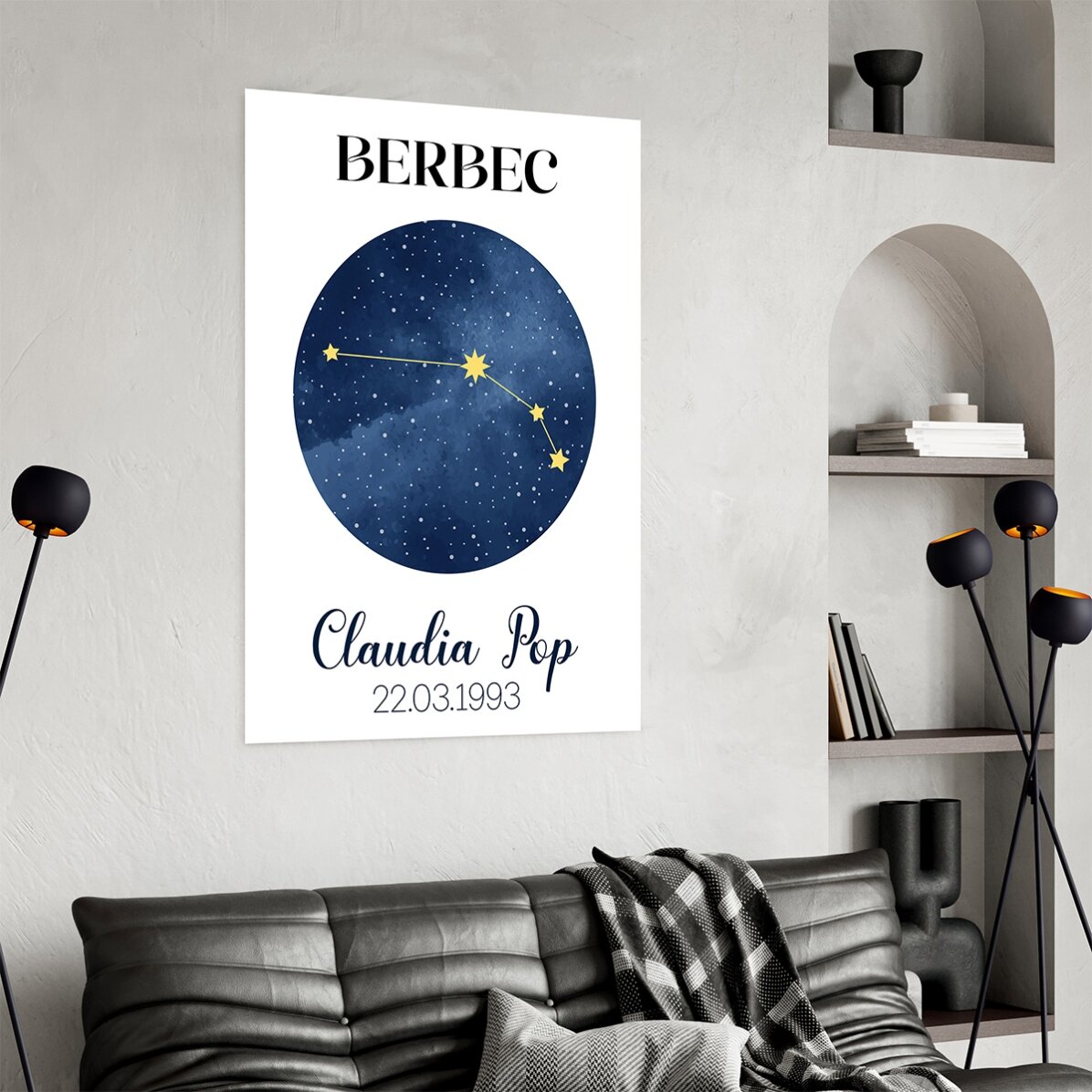 Poster personalizat cu text - Constelația zodiei Berbec