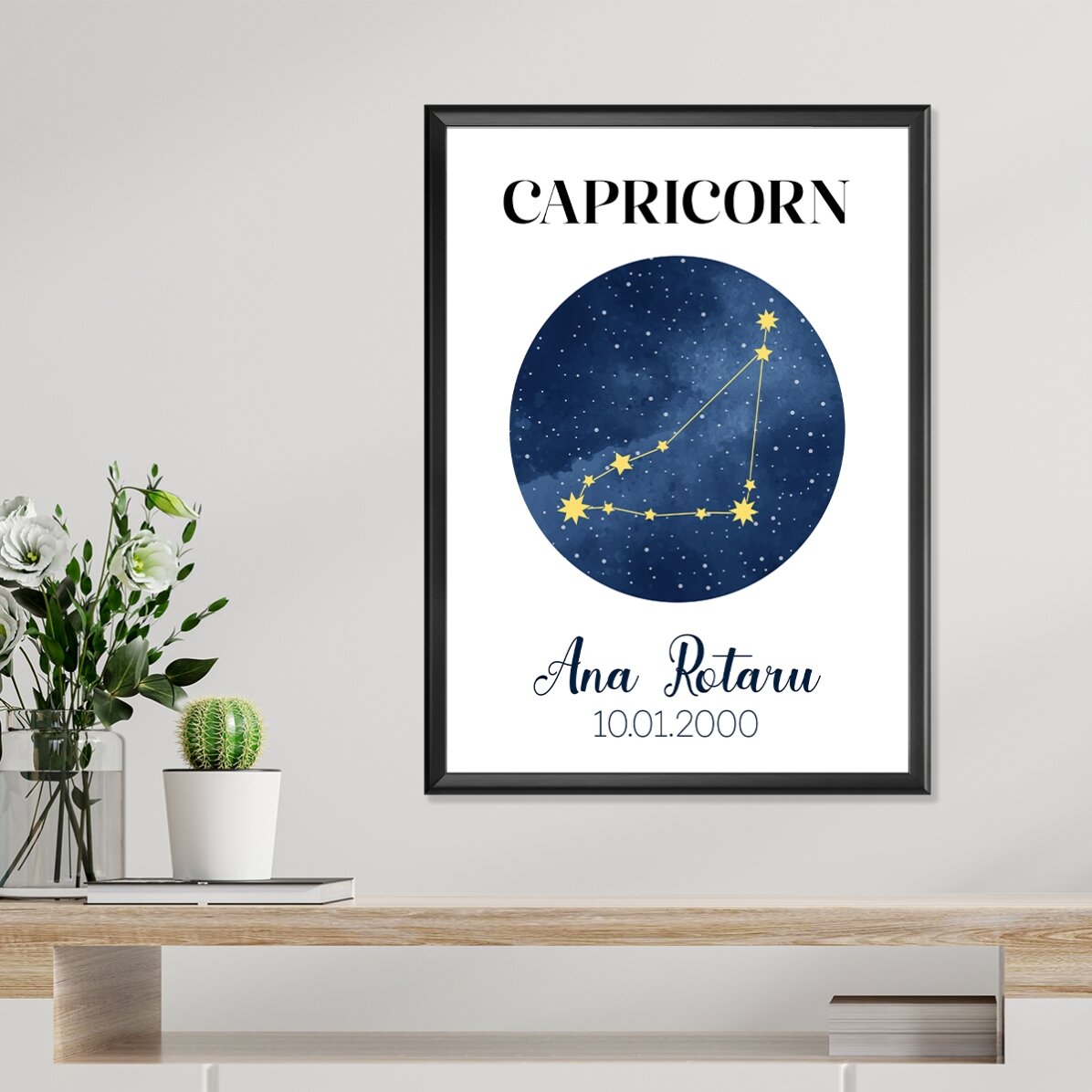 Poster personalizat cu text - Constelația zodiei Capricorn