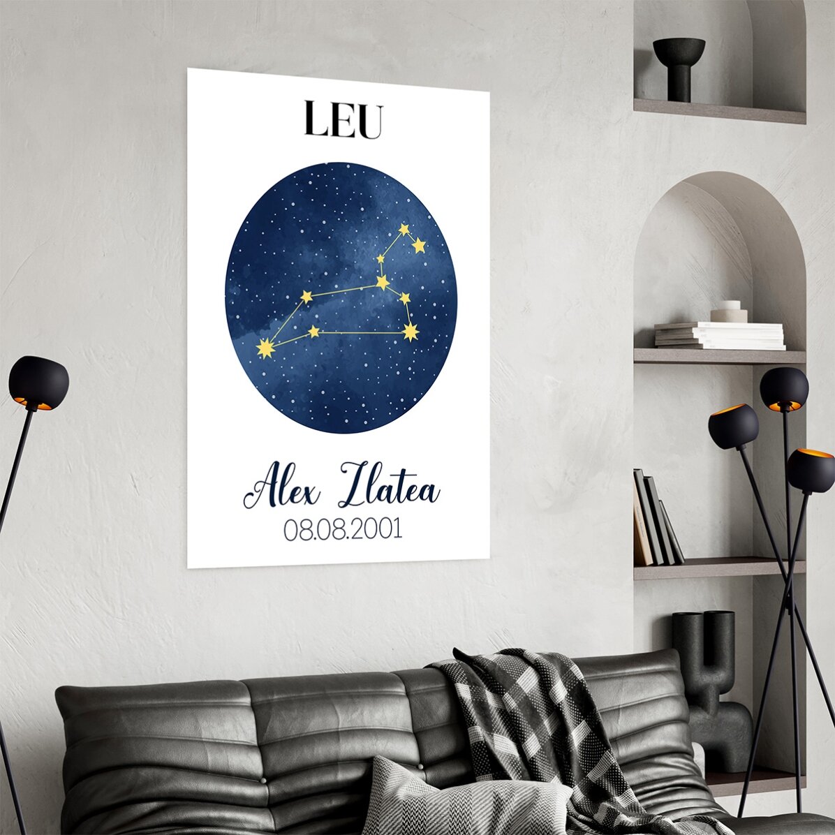 Poster personalizat cu text - Constelația zodiei Leu 