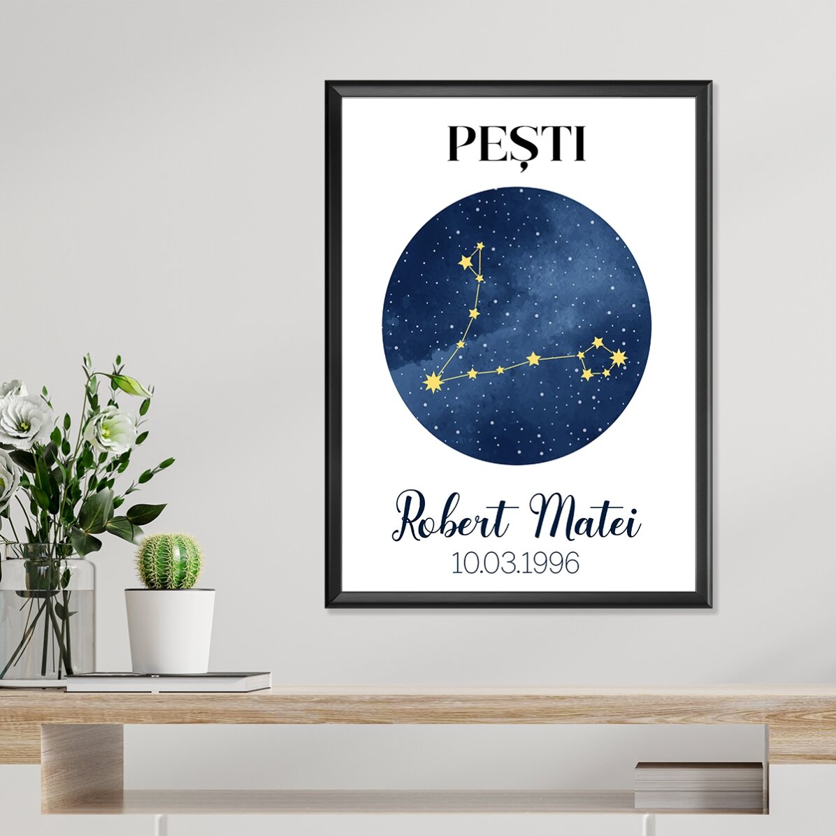Poster personalizat cu text - Constelația zodiei Pești