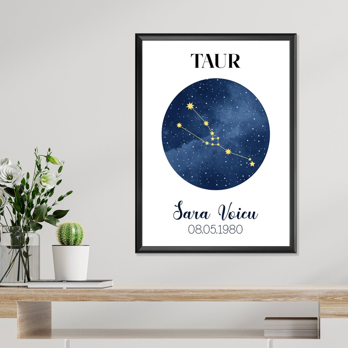 Poster personalizat cu text - Constelația zodiei Taur 