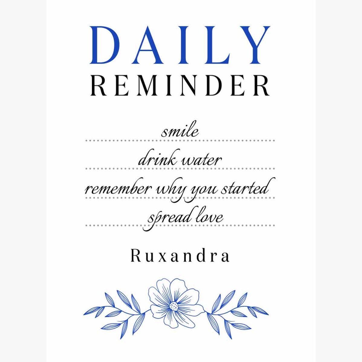 Poster personalizat cu text - Daily Reminder