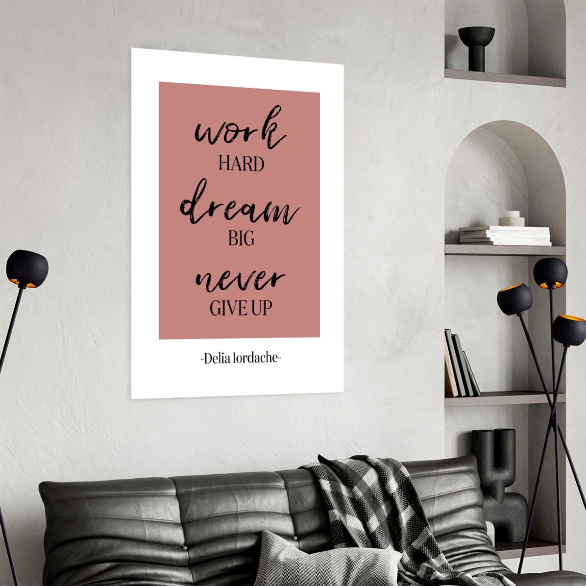 Poster personalizat cu text - Never Give Up
