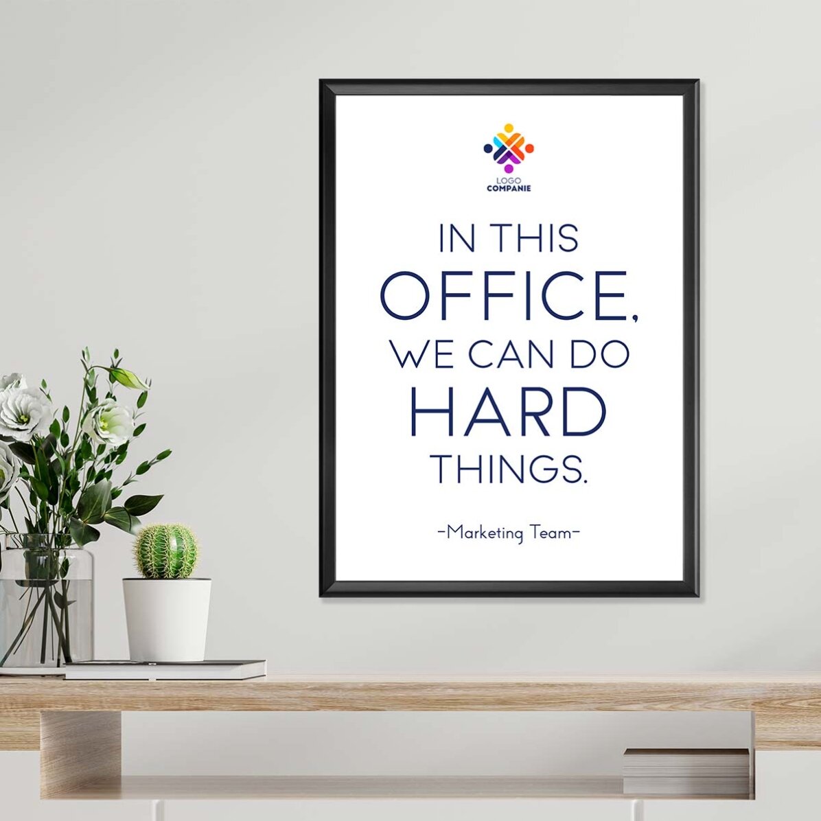 Poster personalizat cu text și logo - Hard Things