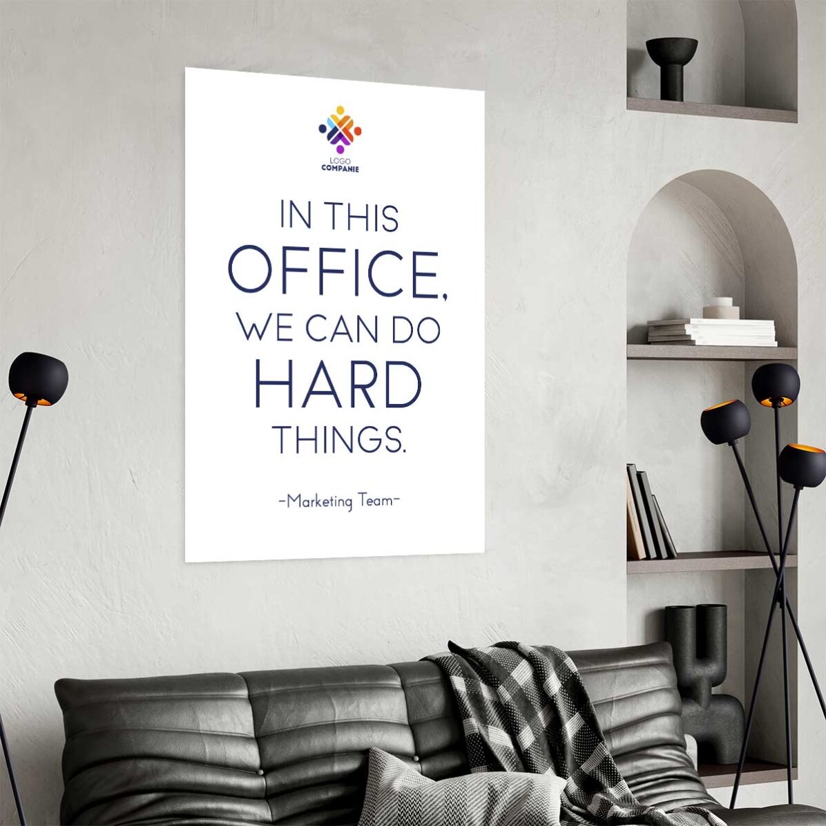 Poster personalizat cu text și logo - Hard Things