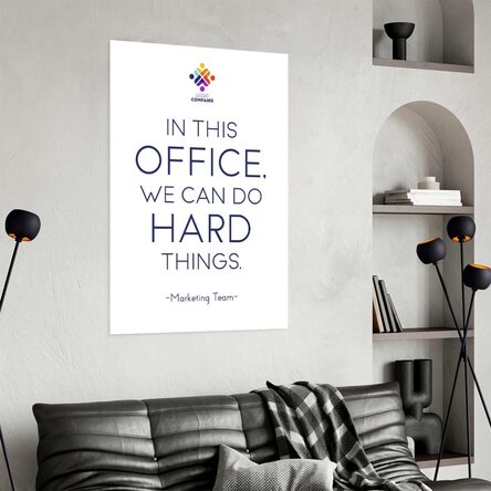 Poster personalizat cu text și logo - Hard Things