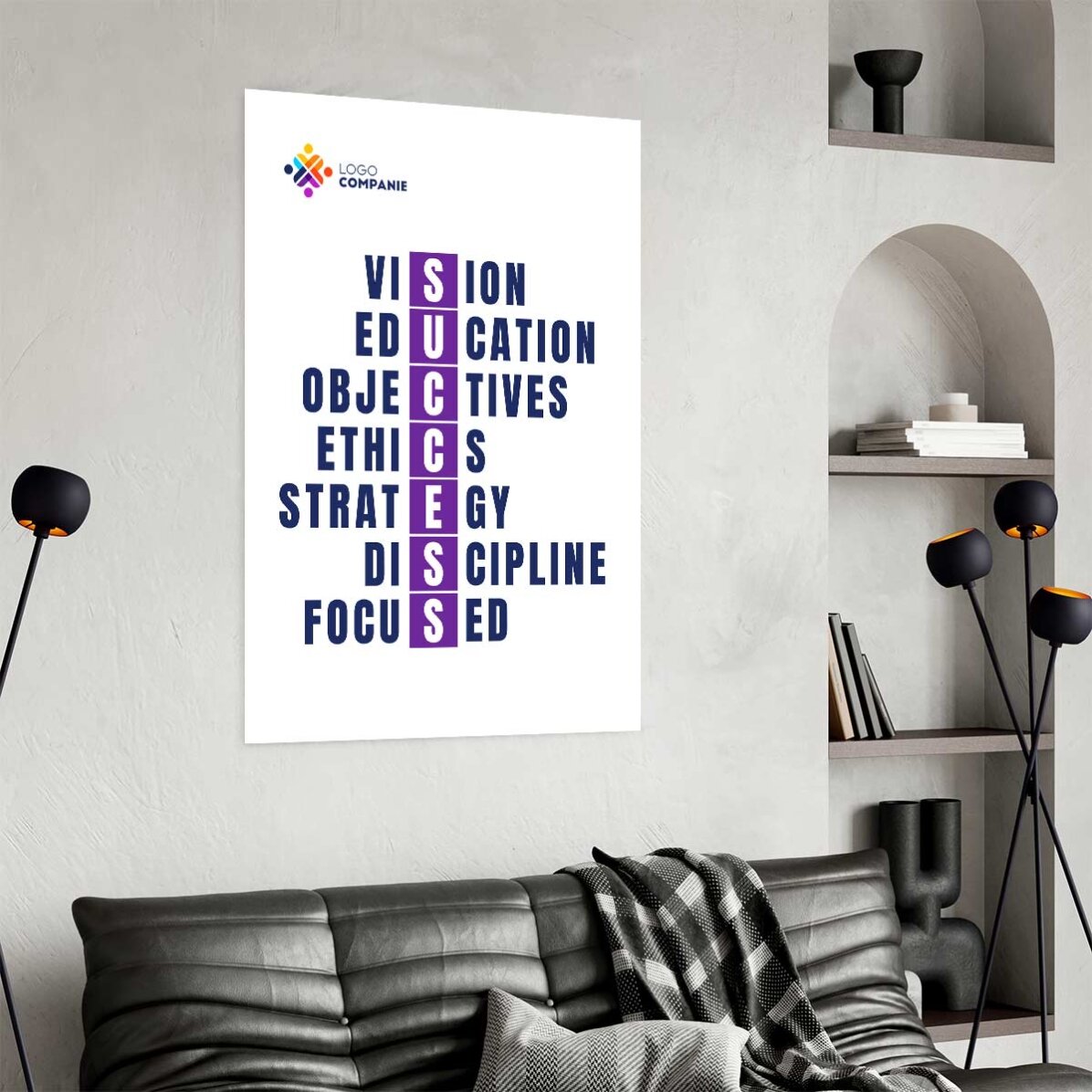 Poster personalizat cu text și logo - Success