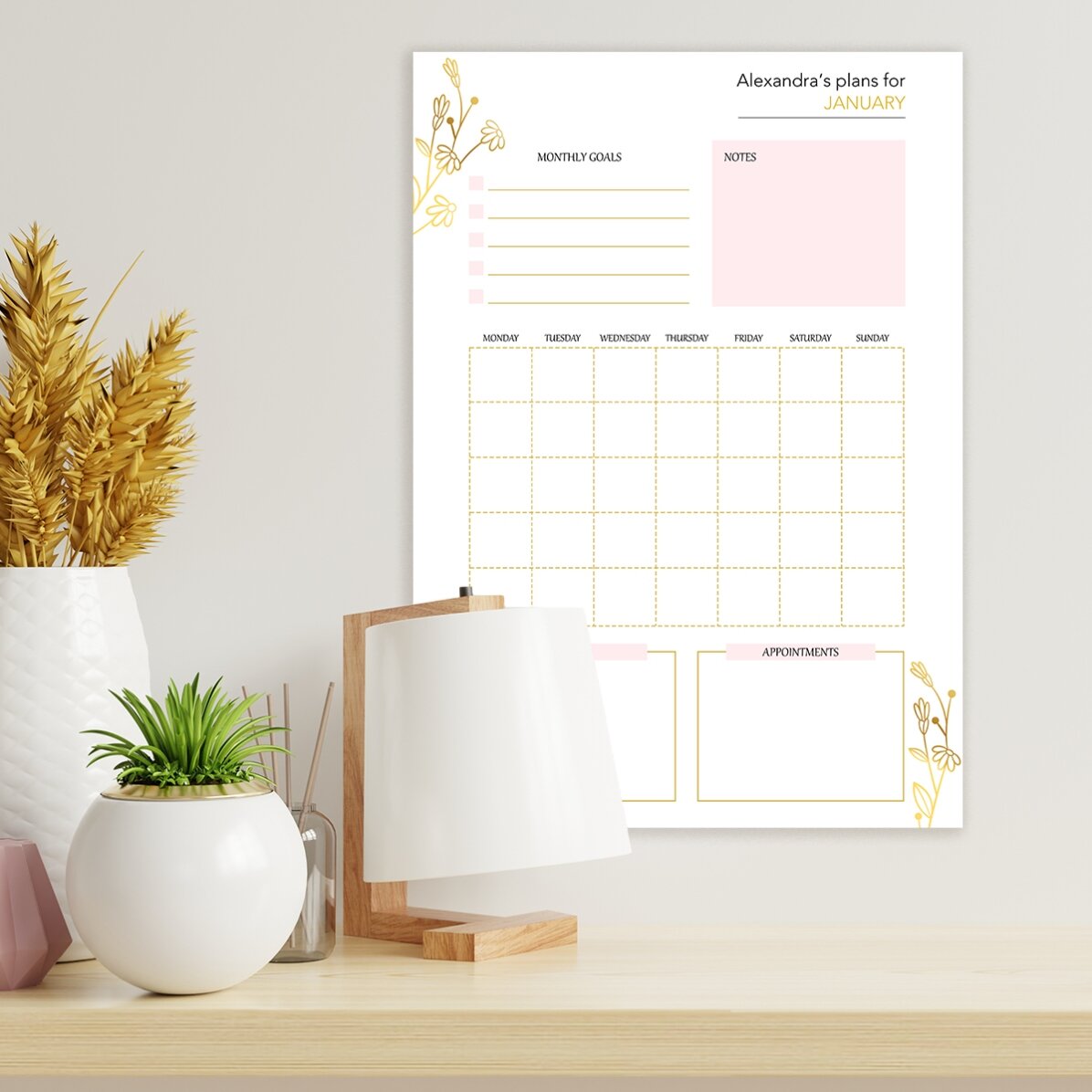 Poster personalizat - Monthly goals