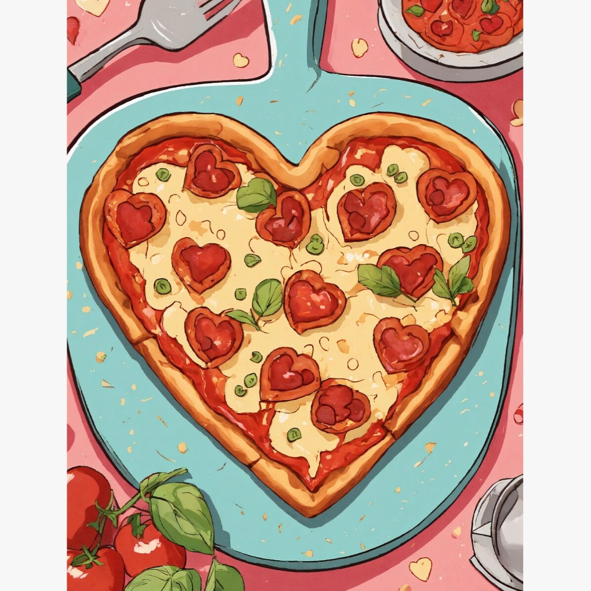 Poster Pizza inimă