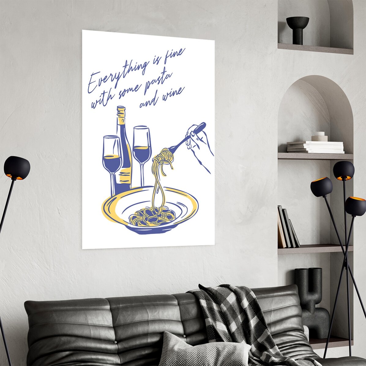 Poster Some Pasta & Wine