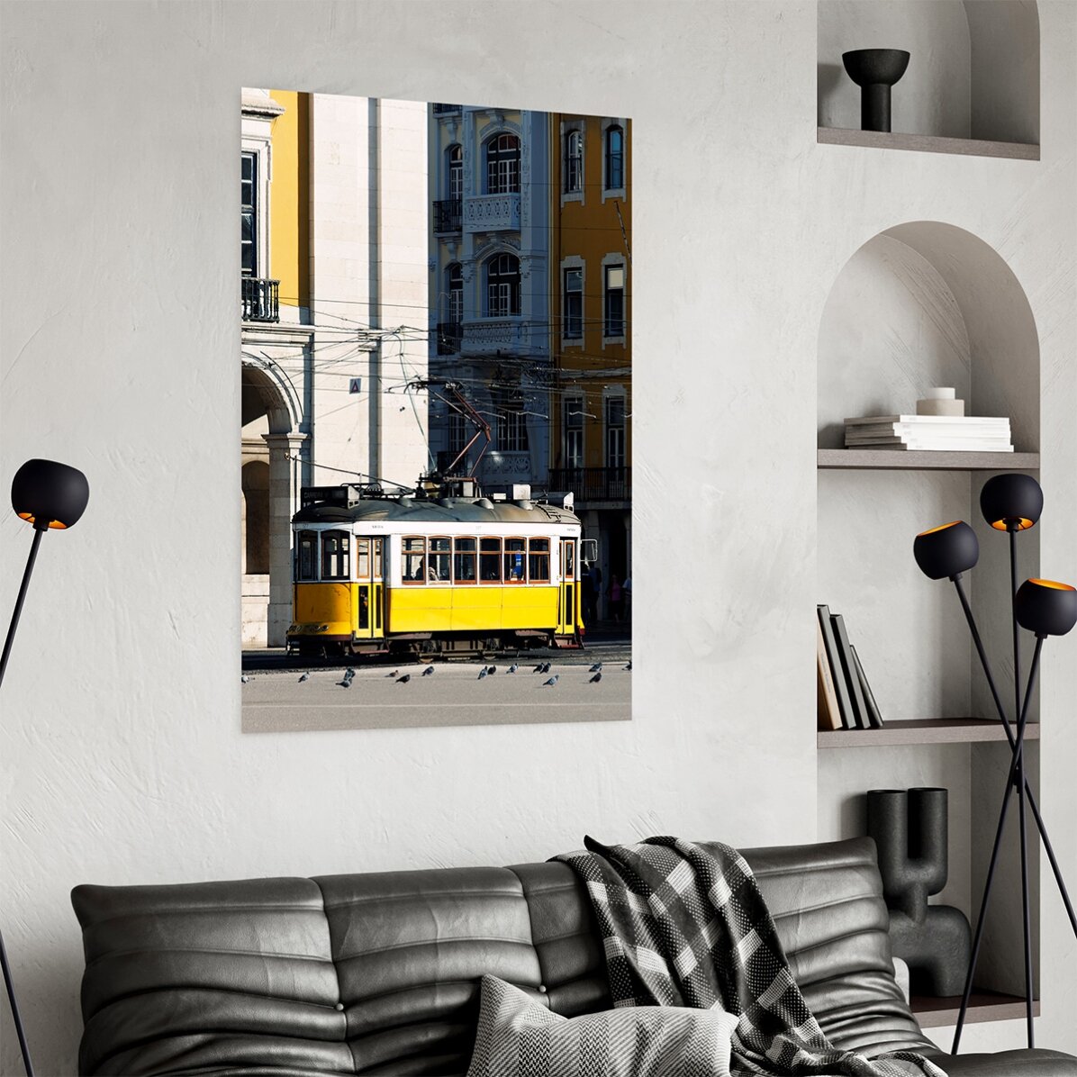 Poster Tramvai galben în Lisabona, Portugalia