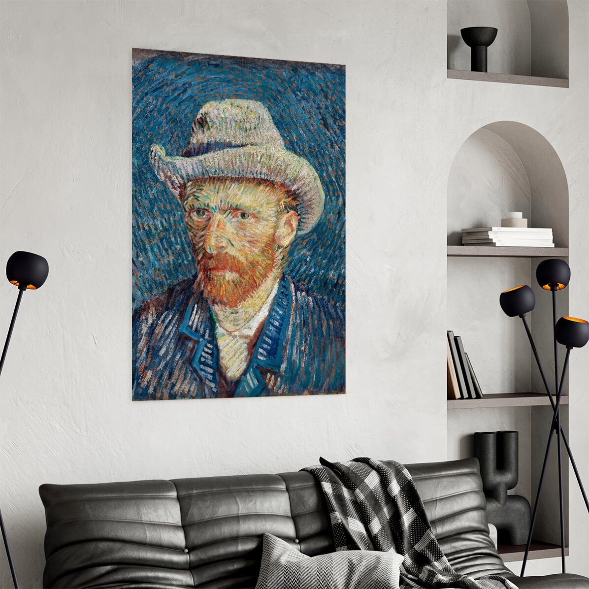 Poster Vincent van Gogh, Autoportret cu pălărie gri de fetru 1887