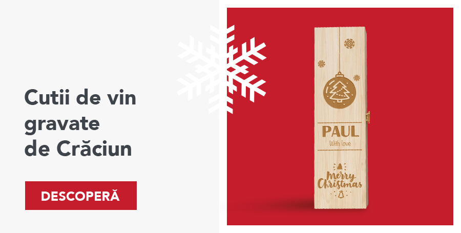 Gravírozott karácsonyi borosdobozok