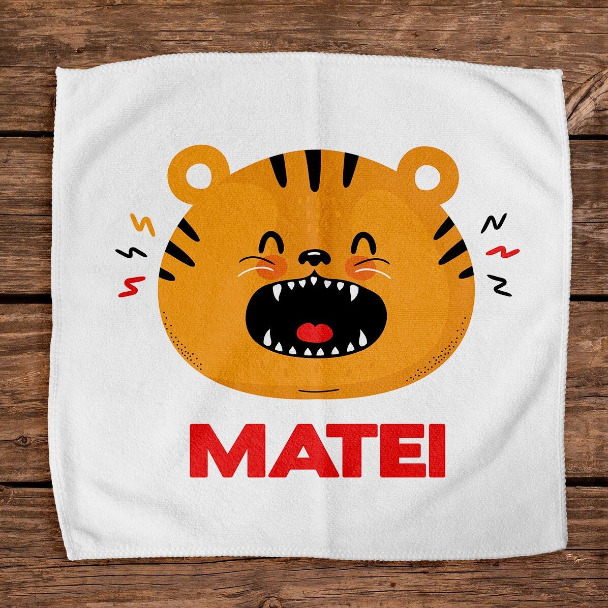 Prosop personalizat cu text pentru copii - Tigru