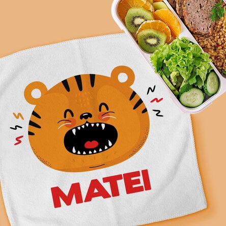 Prosop personalizat cu text pentru copii - Tigru