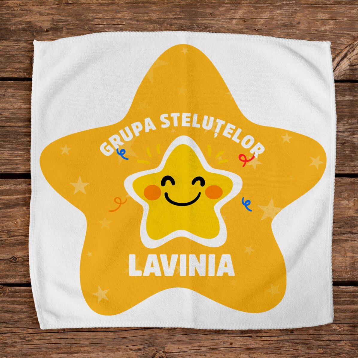 Prosop personalizat cu text - Steluțe