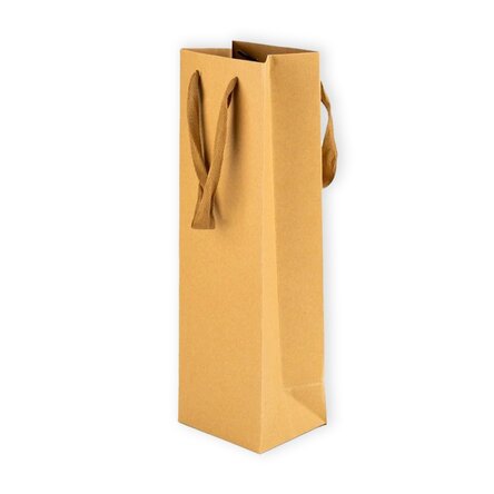 Pungă kraft cadou pentru sticlă