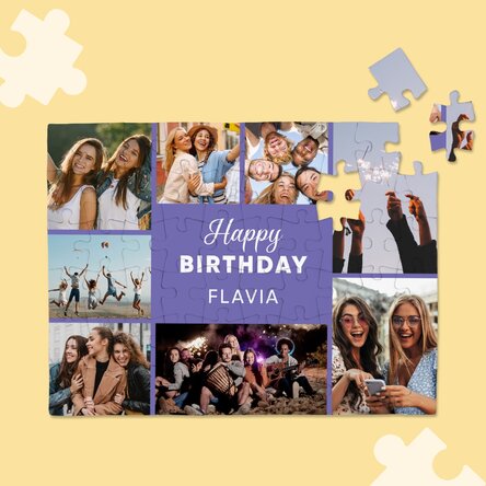 Puzzle personalizat cu 8 fotografii și text