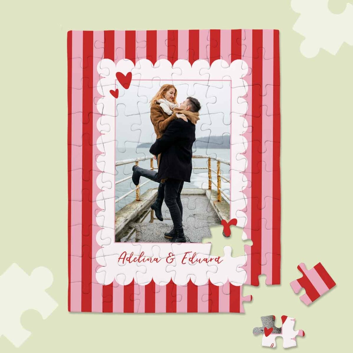 Puzzle personalizat cu poză și text - Love