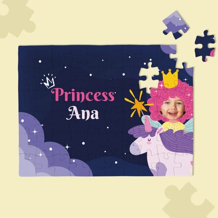 Puzzle personalizat pentru copii - Prințesa unicorn