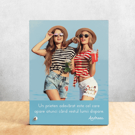 Ramă foto de birou personalizată cu poză și mesaj