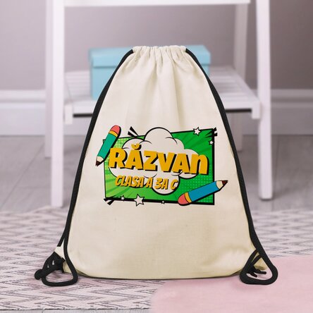 Rucsac personalizat cu mesaj - Comic style
