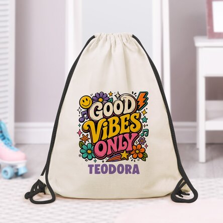 Személyre szabott hátizsák felirattal – Good vibes only