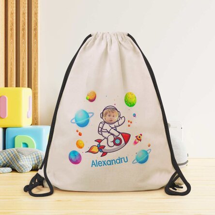 Rucsac personalizat cu nume și poză - Spațiu