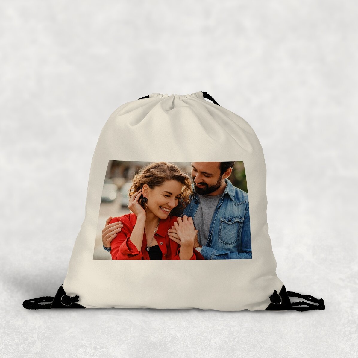 Rucsac personalizat cu o poză landscape și text 