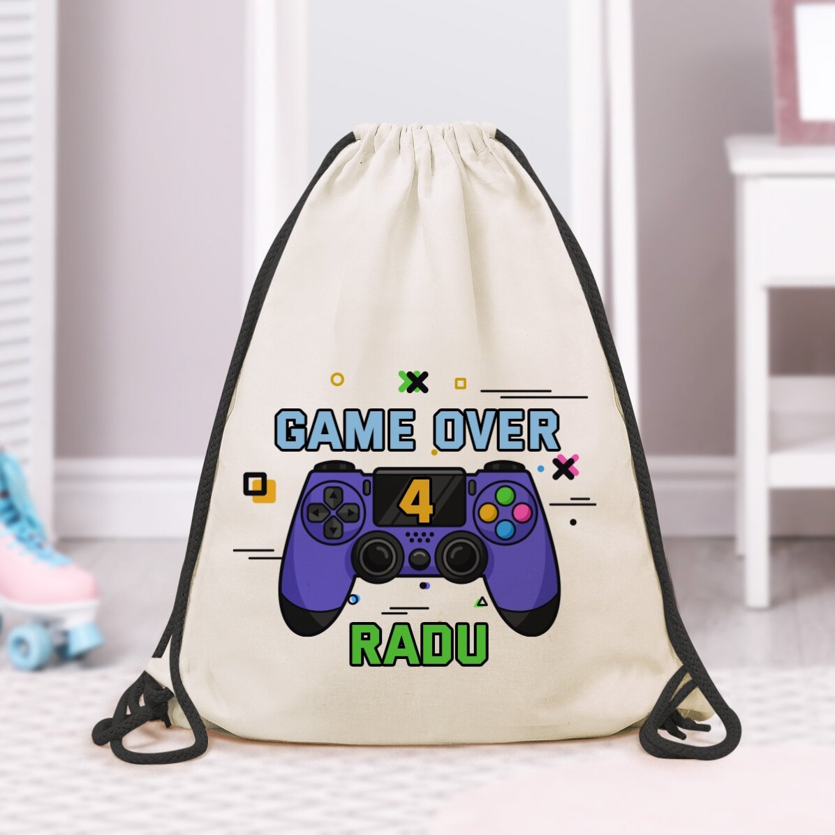 Személyre szabott hátizsák felirattal – Game over