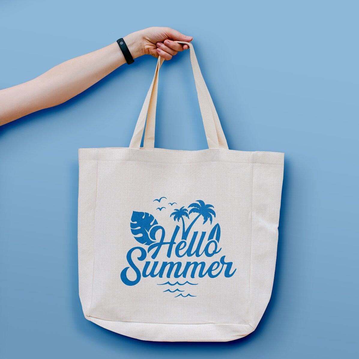 Sacoșă personalizată cu text - Hello, summer