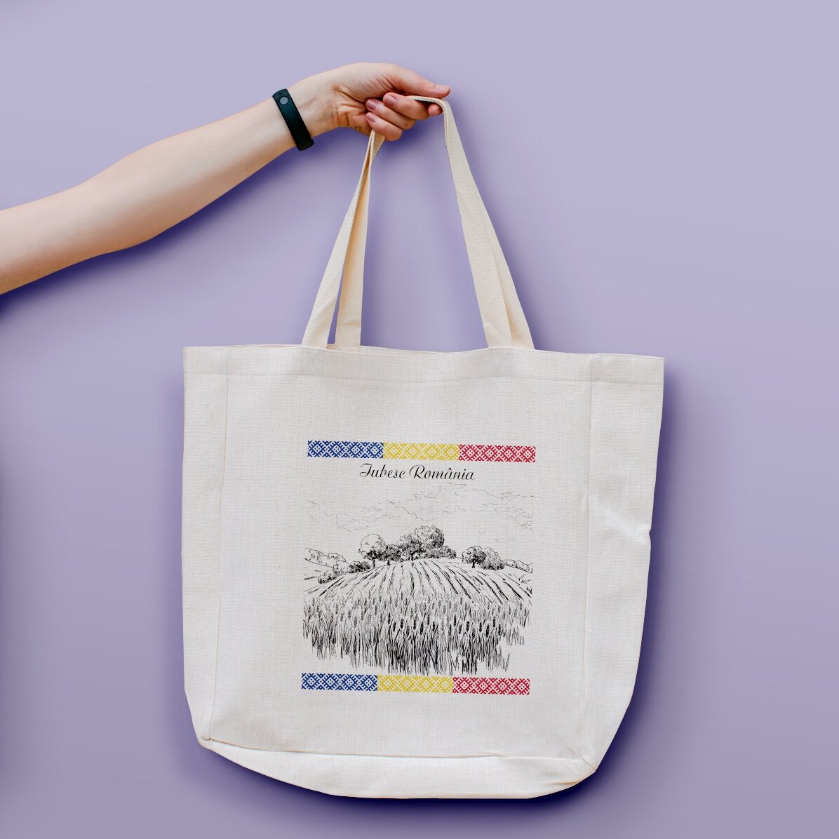 Sacoșă personalizată cu text - Iubesc România