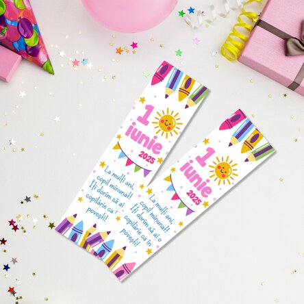 Semn de carte personalizat cu mesaj pentru Ziua copilului