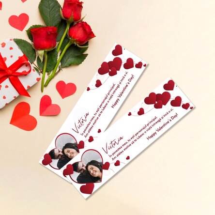 Semn de carte personalizat cu o poză și mesaj - I love you