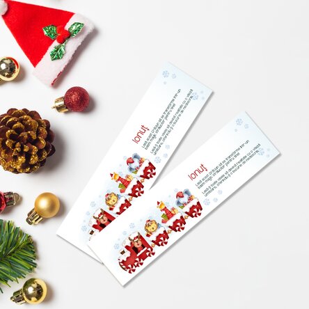 Semn de carte personalizat cu text - Trenuleț de Crăciun