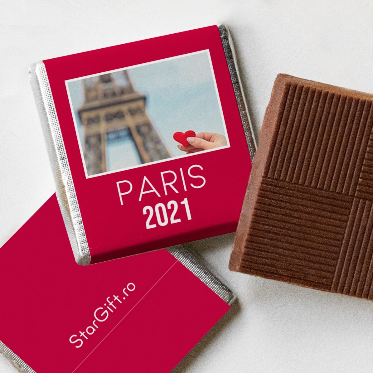 Set 10 mini ciocolățele personalizate cu poze și text