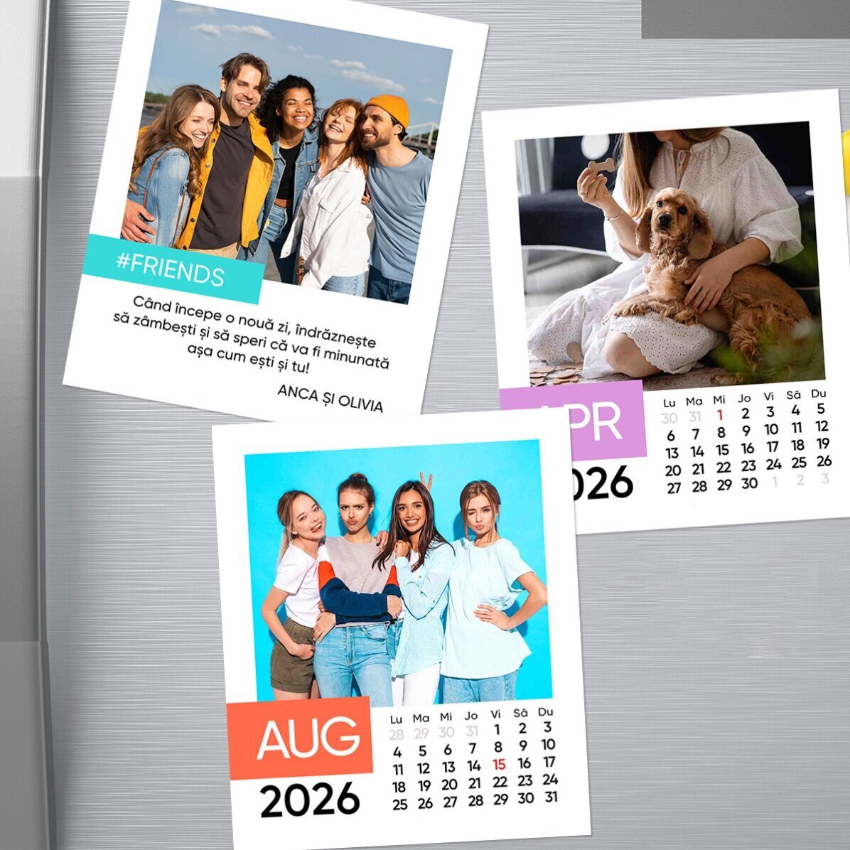 Set 12 magneți format polaroid 10x12cm - Calendar