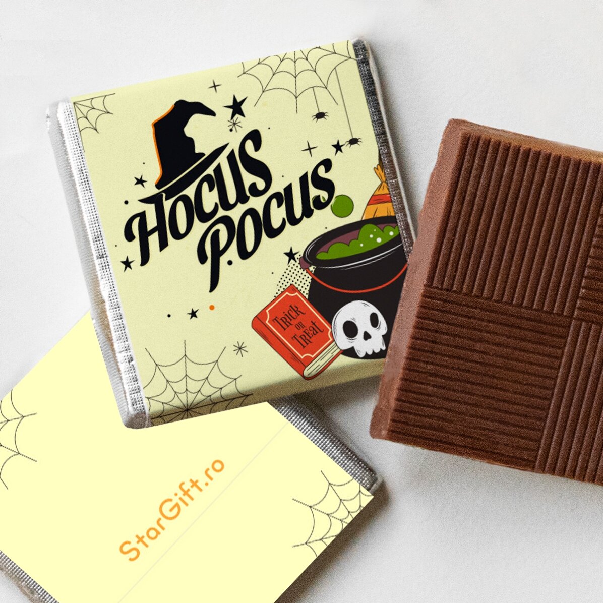 Set 5 mini ciocolățele personalizate cu poză și text - Halloween