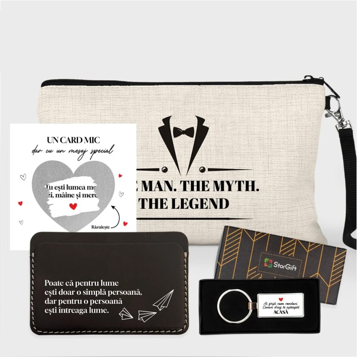 Set cadou cu card personalizat pentru el