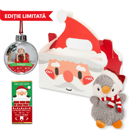 Set cadou cu glob personalizat - Moș Crăciun