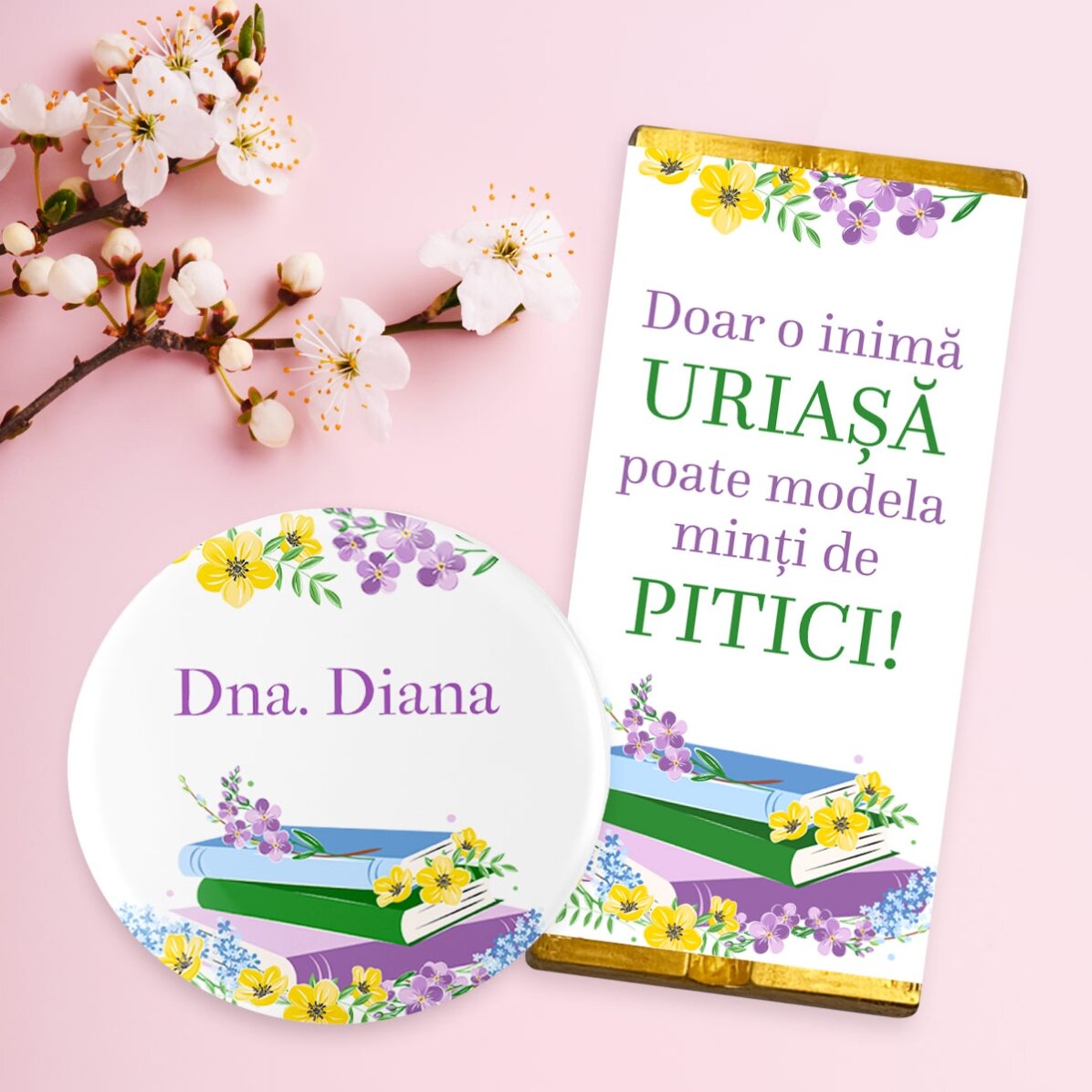 Ajándékcsomag mini csokoládéval és személyre szabott névtáblával - Tanár