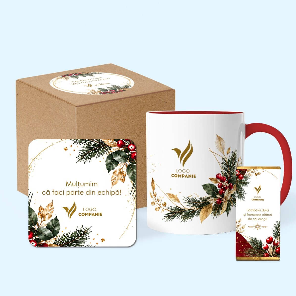 Logóval és szöveggel személyre szabott karácsonyi ajándékkészlet – Festiv